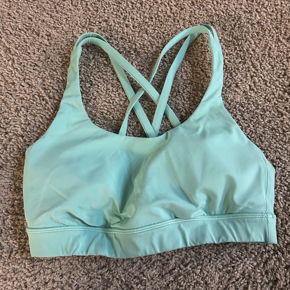 Lululemon Athletica Mint Green Cross-Back Low Support Sports Bra